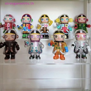 Strongaroetrtu กล่องสุ่ม ตุ๊กตาฟิกเกอร์อนิเมะ POP MART MEGA น่ารัก 100% SPACE MOLLY SERIES ของขวัญ สําหรับสะสม