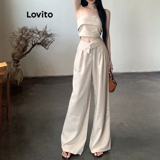 Lovito ชุดกางเกงลําลอง มีซิป สําหรับผู้หญิง LNE24095 (เสื้อ/กางเกง)