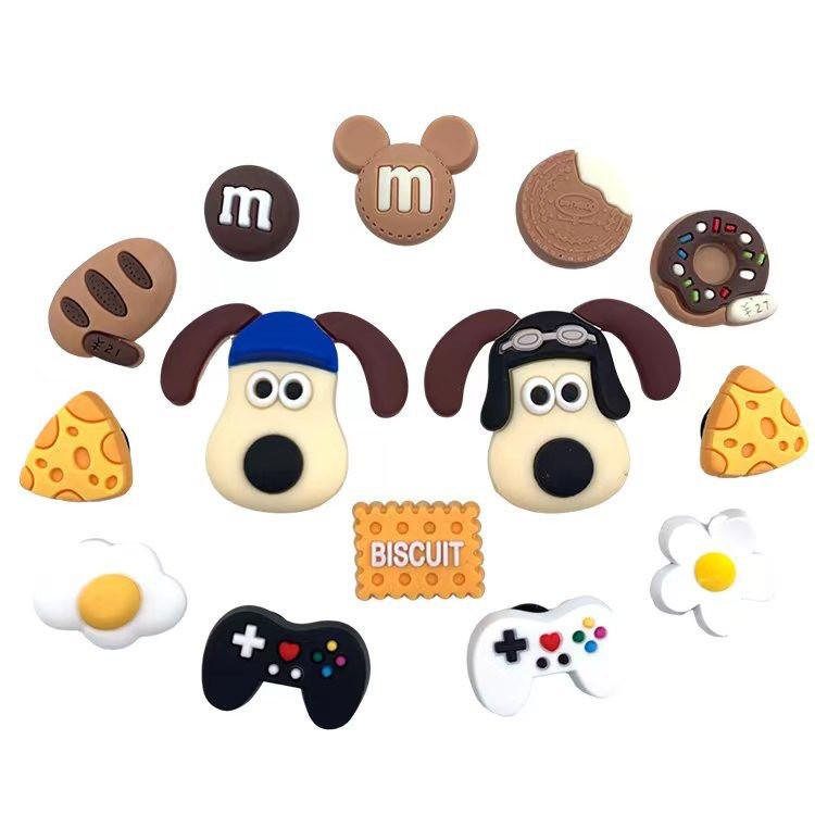 14 ชิ้น / เซต วอลเปซ และ Gromit Crocs Charms รองเท้า ดอกไม้ น่ารัก การ์ตูน รองเท้า หัวเข็มขัด ถอดออกได้ ตกแต่ง สําหรับ Crocs