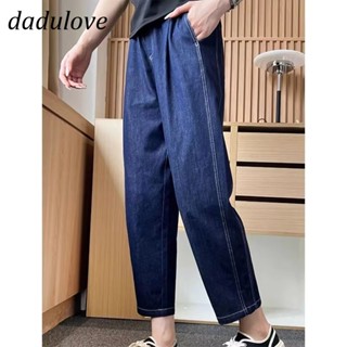 DaDulove💕 New American Ins High Street Retro Jeans Niche High Waist Straight Pants Large Size Nine-point Pants