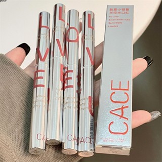 CACE Love Small Silver Tube ลิปสติก Half Matte Long Lasting Lip Glaze สำหรับฤดูใบไม้ร่วงและฤดูหนาวเครื่องสำอาง Red Lip Tint ลิปกลอส Love ลิปสติก Long Lasting Silky Smooth 1 PC puueqg