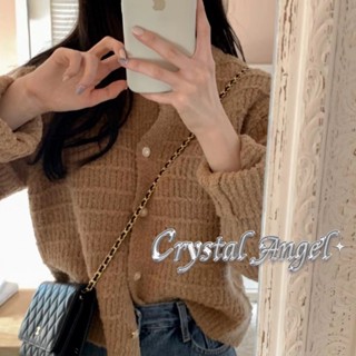 Crystal เสื้อแฟชั่นผู้หญิง เสื้อแขนยาว คลุม ไหมพรม ครอปเสื้อแขนยาว WMY239086X 36Z230909