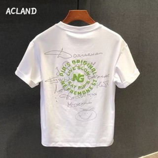 Acland เสื้อยืดผู้ชาย ผู้ชายเสื้อเชิ้ต เสื้อยืด ผ้านุ่ม ใส่สบาย ไม่หด ไม่ต้องรีด MTX2390KIB 37Z230911