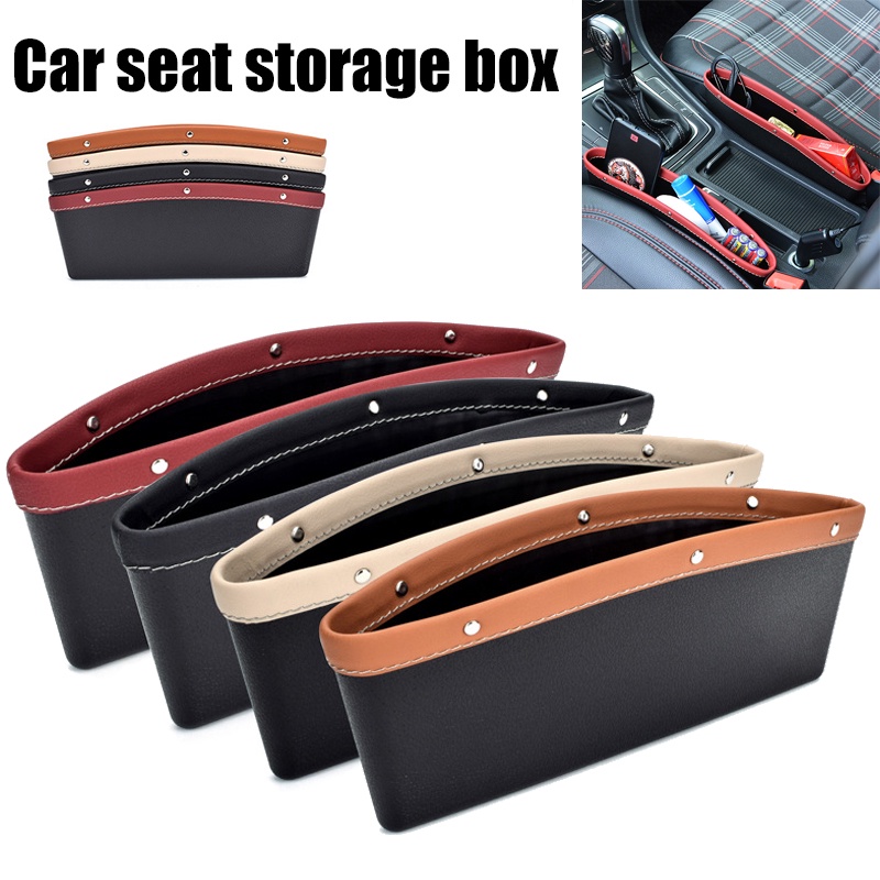 Car Seat Slit Gap Storage Box PU Leather Pocket Auto Interior Goods Organizer Useful Seats Bag Space Saver Car Accessori