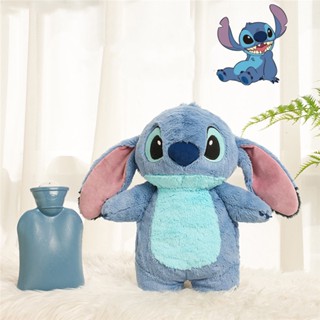 ขวดน้ําร้อน ผ้ากํามะหยี่ขนนิ่ม ขนาดใหญ่ ลายการ์ตูน Lilo &amp; Stitch เหมาะกับของขวัญฤดูหนาว สําหรับเด็กผู้หญิง chusoeny 500ML