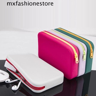 Mxfashione กระเป๋าเครื่องสําอาง ทรงสี่เหลี่ยม สีตัดกัน ความจุขนาดใหญ่ กระเป๋าซิลิโคน กระเป๋าเก็บเหรียญ สีพื้น ลําลอง ผู้หญิง