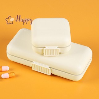 &lt;Happybay&gt; กล่องแบ่งยา แบบซิลิโคน 5 8 ช่อง ขนาดพกพา สีขาวครีม ลดราคา