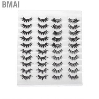 Bmai 20 Pairs  6D Fiber Fake Lashes Reusable Dense Half Eye