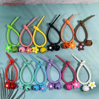 Sthb พวงกุญแจซิลิกาเจล จี้กระดิ่ง ลายดอกไม้ สีหวาน สําหรับตกแต่งกระเป๋าเป้สะพายหลัง