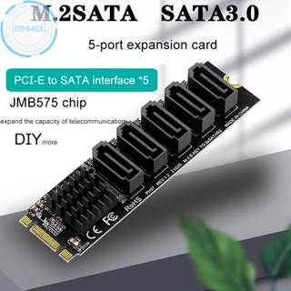 Xo94ol การ์ดขยาย M.2 NGFF B-Key SATA เป็น SATA 3 5 พอร์ต 6Gbps JMB575 TH