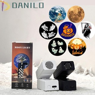 Danilo โคมไฟโปรเจคเตอร์ รูปดาวเคราะห์ ดวงจันทร์ ฟักทอง ดวงดาว ฮาโลวีน ขนาดเล็ก สําหรับตกแต่งบ้าน