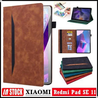 เคสหนัง กันกระแทก พร้อมช่องใส่ปากกา และขาตั้ง สําหรับ Xiaomi Redmi Pad SE 11 นิ้ว 2023