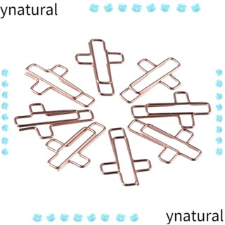 Ynatural คลิปหนีบกระดาษ รูปไม้กางเขน สีโรสโกลด์ ใช้งานง่าย คุณภาพสูง 1.34 นิ้ว × 0.79 นิ้ว 100 ชิ้น