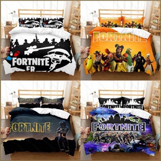 Qy FORTNITE 3in1 ชุดเครื่องนอน ผ้าปูที่นอน ผ้าห่ม ผ้านวม บ้าน ห้องนอน ซักทําความสะอาดได้ สะดวกสบาย ชุดหอพัก