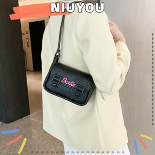 Niuyou กระเป๋าถือ กระเป๋าสะพายไหล่ สะพายข้าง หนัง PU ทรงคลัทช์ สีดํา แฟชั่นวินเทจ สําหรับสตรี