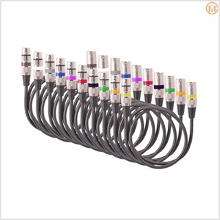 10pcs XLR Cable DMX Stage Light Cable 3-Pin XLR Male to Female Plug Black PVC Jack Mic Cable for Live Performance