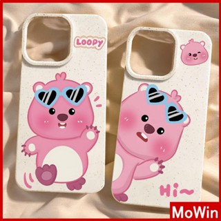 Mowin - เข้ากันได้สำหรับ เคสไอโฟน เคสไอโฟน11 เคส iphone 11 กรณีเป็นมิตรกับสิ่งแวดล้อมสีขาวกรณีนุ่มปกป้องกล้องป้องกันการกันกระแทกน่ารัก Hi สีชมพูแว่นกันแดดบีเวอร์เข้ากันได้กับ iPhone 14 13 PRO MAX 12 11 XR XS