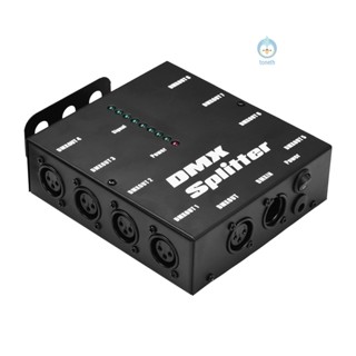 Dmx512 ตัวแยกสัญญาณออปติคอล 1 อินพุต เอาท์พุต 8 เอาท์พุต สําหรับควบคุมไฟเวที ปาร์ตี้ DJ Club Disco KTV Light with Power A Tpth