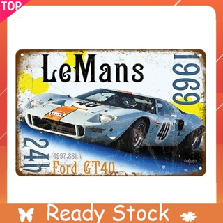 Lemans ป้ายโลหะดีบุก สไตล์วินเทจ 24 ชั่วโมง 40x30 ซม. สําหรับบาร์ ผับ คลับ โรงรถ คาเฟ่