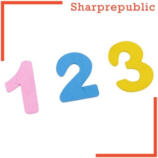 [Sharprepublic] ตัวเลขอาหรับไม้ หลากสี พร้อมถาดเก็บ ของเล่นตัวเลข 02-60 ชิ้น 60 ชิ้น