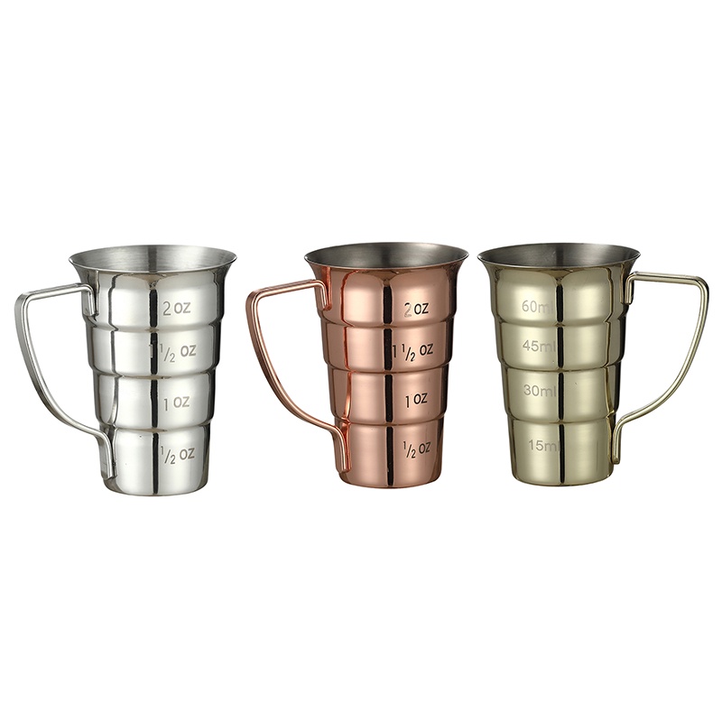 Drink Jigger ,Stainless Steel Stepped Jiggers Cocktail Jigger with Handle, 60ml (2oz)