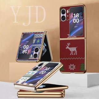 Yjd เคสโทรศัพท์ ชุบไฟฟ้า กันกระแทก ลายกวางนําโชค สําหรับ OPPO Find N2