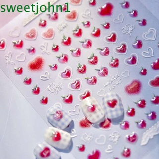 Sweetjohn สติกเกอร์เจลลี่ ลายการ์ตูนหมี และกระต่าย สําหรับตกแต่งเล็บ DIY