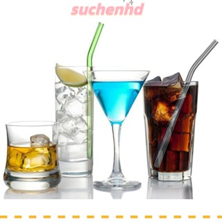 Suchenhd หลอดดูดเครื่องดื่ม ปิเปต แก้วไพเร็กซ์ ห้องครัว บาร์ 4 ชิ้น