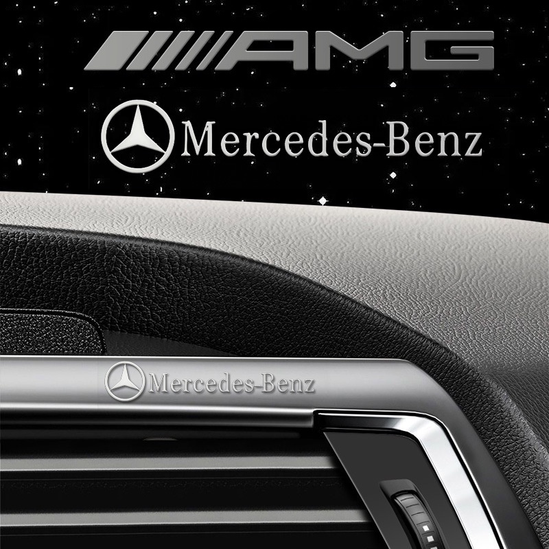 Mercedes Benz AMG สติกเกอร์โลโก้โลหะ 3D สร้างสรรค์ สําหรับติดตกแต่งกระจกมองหลังรถยนต์ For EQE EQC W207 W211 W205 W212 W204 W220 W206 W124 W213 W218 W222