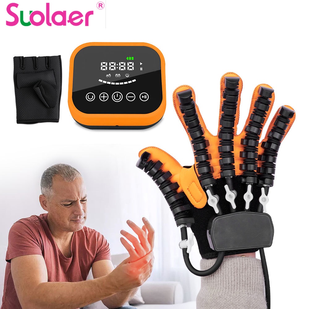 Suolaer ถุงมือหุ่นยนต์ฟื้นฟูสมรรถภาพนิ้วมืออัตโนมัติ ป้องกันอาการปวดเมื่อย สําหรับฝึกฟื้นฟูสมรรถภาพการฟื้นฟูสมรรถภาพ