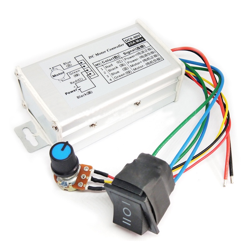 Pwm บอร์ดควบคุมมอเตอร์ไดรฟ์ DC9-60V 20A 1200W DC 25KHZ 12V 24V 36V 48V