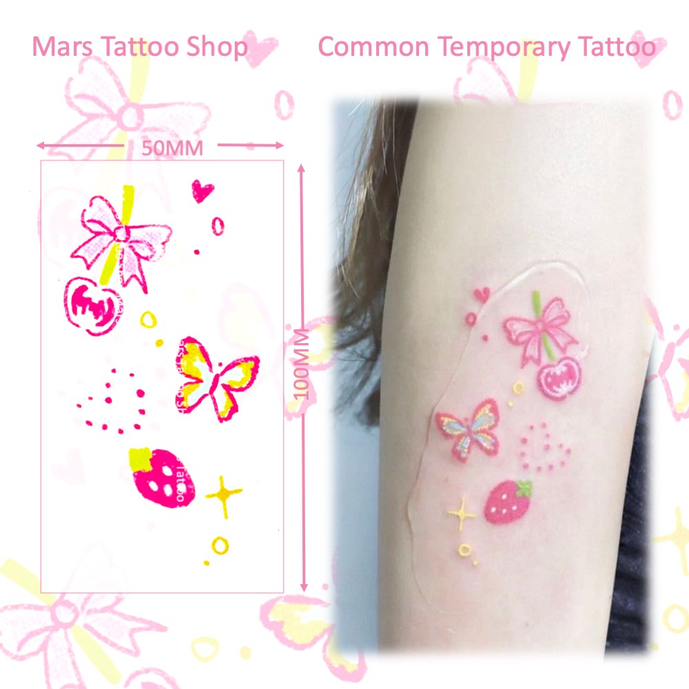【Mars Tattoo】สติกเกอร์รอยสักชั่วคราว ลายผีเสื้อ ผีเสื้อ ติดทนนาน CMNF017