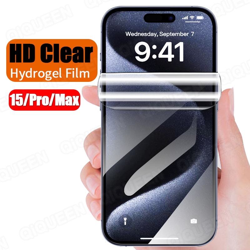 ฟิล์มไฮโดรเจล ป้องกันหน้าจอ ด้านหน้า และด้านหลัง สําหรับ iPhone 11 12 13 14 15 Pro Max 14Plus 15Plus 12 13 Mini