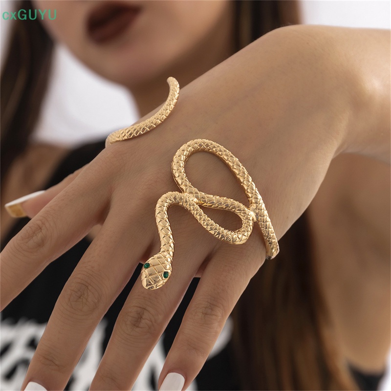 [cxGUYU] Punk Snake Cuff สร้อยข้อมือผู้ชายผู้หญิง Bohemian แฟชั่นเครื่องประดับกําไลข้อมือเปิด PRTA