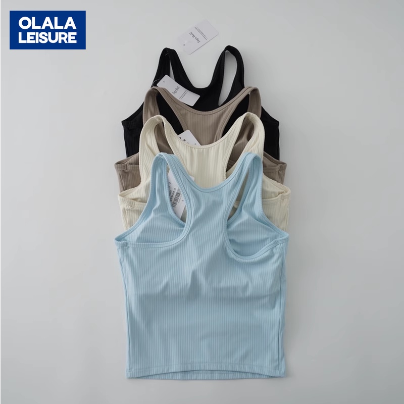 OLALA LEISURE เสื้อกล้าม เข้ารูป รูปหยดน้ํา สวยงาม สําหรับใส่เล่นโยคะ กีฬา
