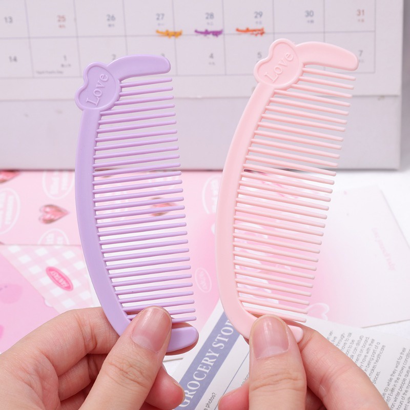 หวีพลาสติก ขนาดเล็ก แบบพกพา ป้องกันไฟฟ้าสถิตย์ สีแคนดี้ สไตล์เกาหลี สําหรับนวดหนังศีรษะ - รูปที่ 2