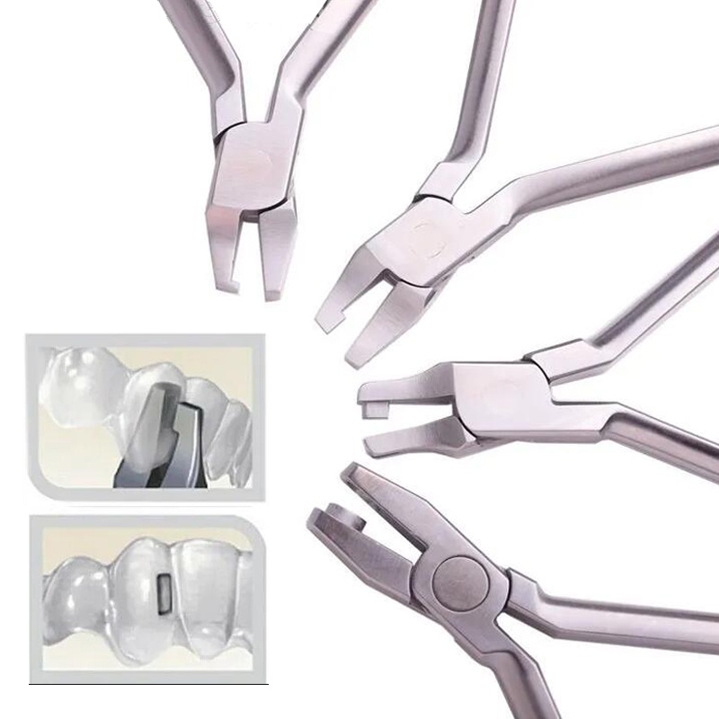 คีมจัดฟัน คีมสเตนเลส Aligner Plier Punch Hole อุปกรณ์ทันตกรรม แบบใหม่ พร้อมตัวยึด และคีมเจาะรู