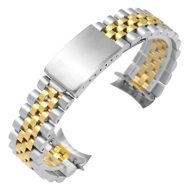 สายนาฬิกาข้อมือสเตนเลส ทรงโค้ง อุปกรณ์เสริม สําหรับ Rolex Seiko 13 มม. 17 มม. 18 มม. 19 มม. 20 มม. 21 มม. 22 มม.