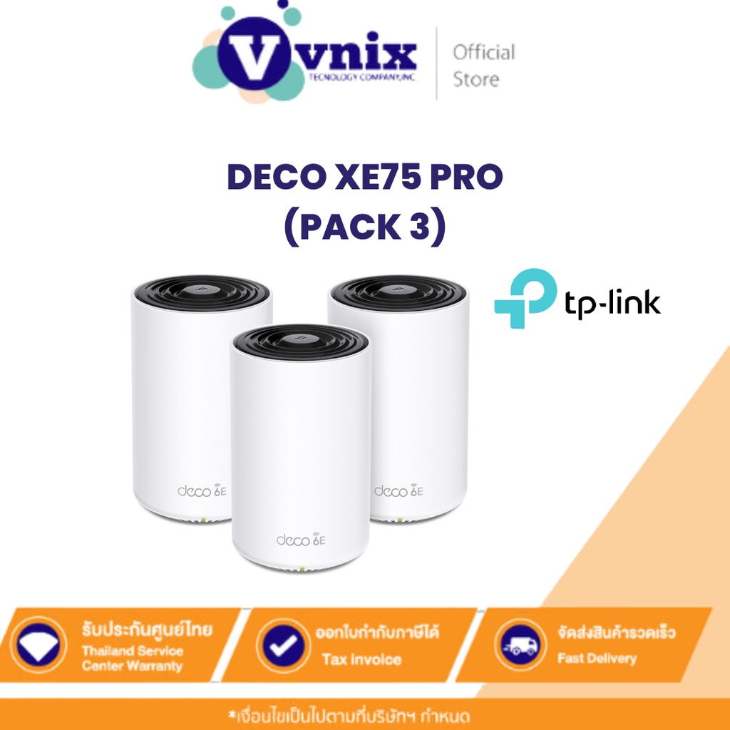 Tp link DECO XE75 PRO (PACK 3) AXE5400 Tri-Band Mesh Wi-Fi 6E System By Vnix Group
