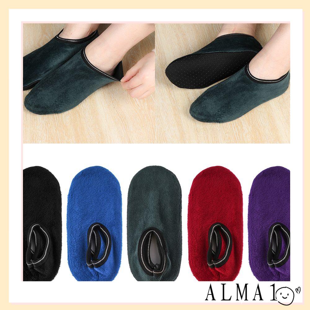 Alma ถุงเท้าลําลอง ผ้ากํามะหยี่ แบบหนา กันลื่น สําหรับผู้ชาย และผู้หญิง ใส่ในห้องนอน