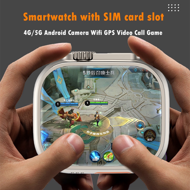 นาฬิกาข้อมือ สมาร์ทวอทช์ Android พร้อมช่องใส่ซิมการ์ด กล้อง Wifi 4G CDS9 Ultra 49 มม. 4 แกน CPU GPS วิดีโอคอล GPS S9 Ultra Smartwatch Series 9 Ultra สําหรับเด็ก HIIQ