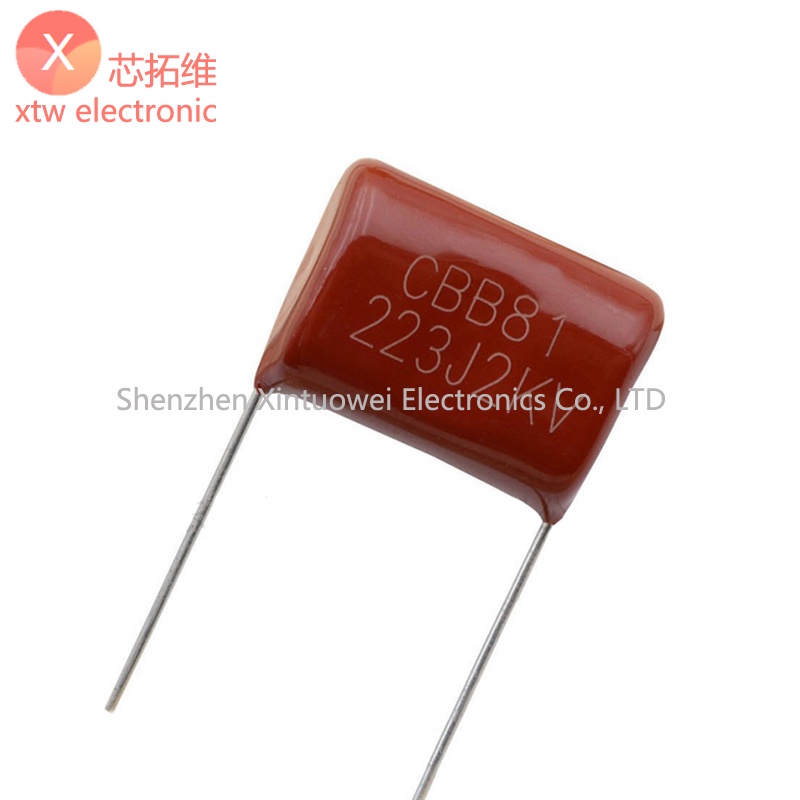 ตัวเก็บประจุฟิล์มโลหะ แรงดันสูง CBB81 223J2KV 2000V 2KV223J P=20 มม. 10 ชิ้น ต่อล็อต