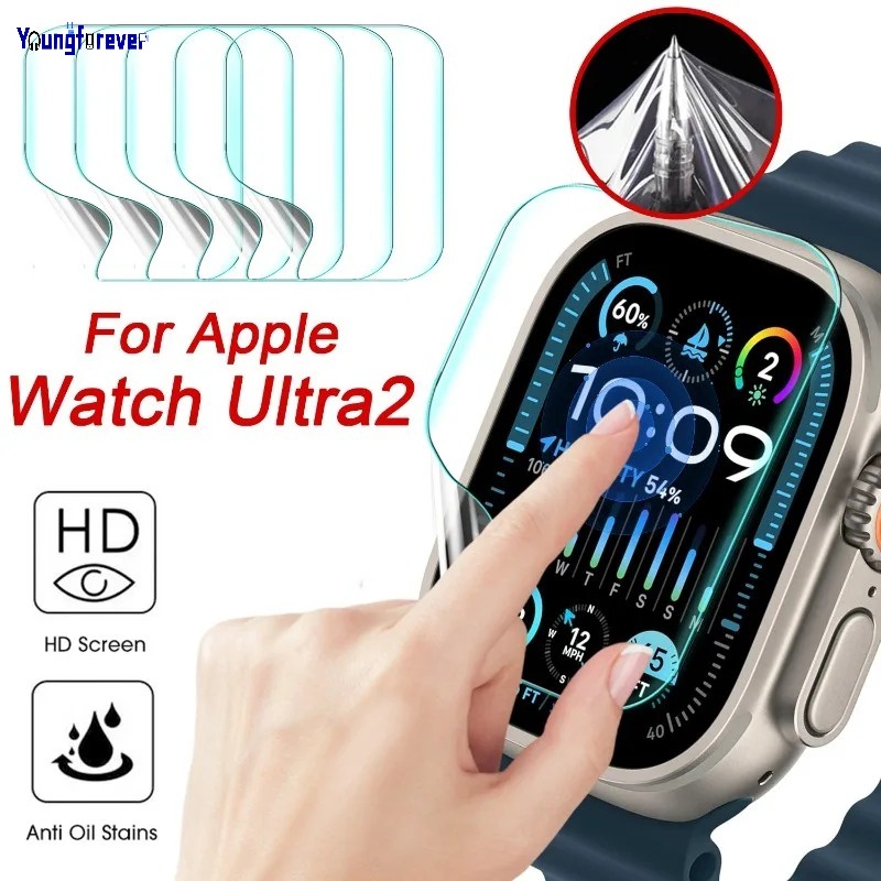 1-3 ชิ้น HD ป้องกันรอยขีดข่วน นิ่ม TPU ฟิล์มไฮโดรเจล เข้ากันได้กับ Apple Watch iWatch Ultra 2 ใส กันน้ํา ป้องกันหน้าจอ อุปกรณ์เสริมสมาร์ทวอทช์