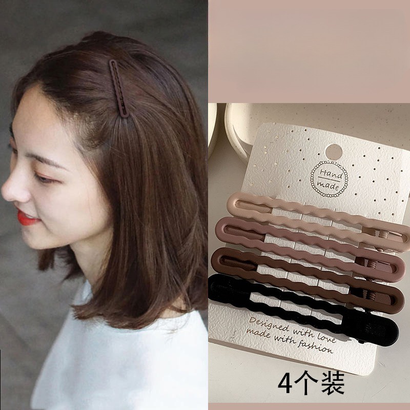 4 ชิ้น ชุดกิ๊บติดผม คลิปแบน ขนาดเล็ก กิ๊บติดผม ผู้หญิง เครื่องประดับแฟชั่นเกาหลี กิ๊บติดผม