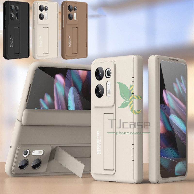 สีพื้น ฟิล์มนิรภัย ตัวยึด เคส Oppo Find N2 N ป้องกันลายนิ้วมือ ช่องใส่ปากกา S เคสป้องกันรอยขีดข่วน ป้องกันลายนิ้วมือ เคสแข็ง