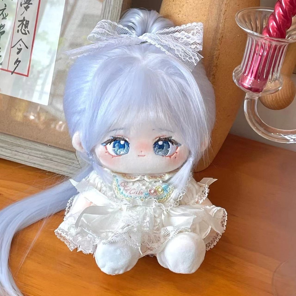 Genshin Impact Kamisato Ayaka ตุ๊กตาผ้าฝ้าย 20 ซม. พร้อมตุ๊กตาหางม้า ผ้าไหม อุณหภูมิสูง น่ารัก