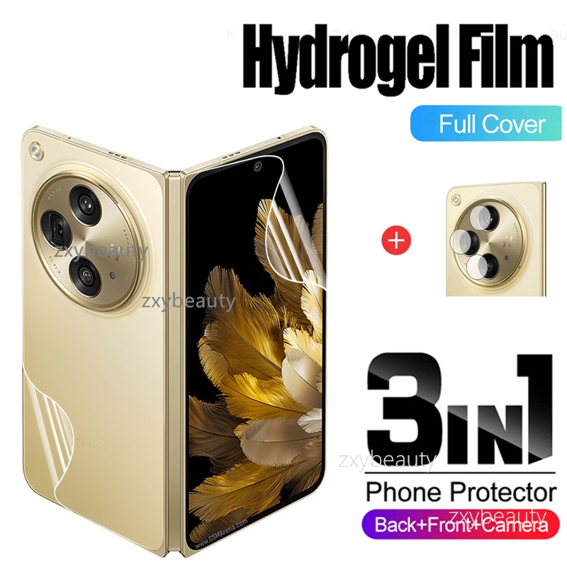 3in1 ฟิล์มไฮโดรเจลนิ่ม สําหรับ Oppo Find N3 5G 2023 Back Film For FindN3 OPPOFindN3 Camera Lens Protector Full Cover Screen Protector Lens Film Not Glass