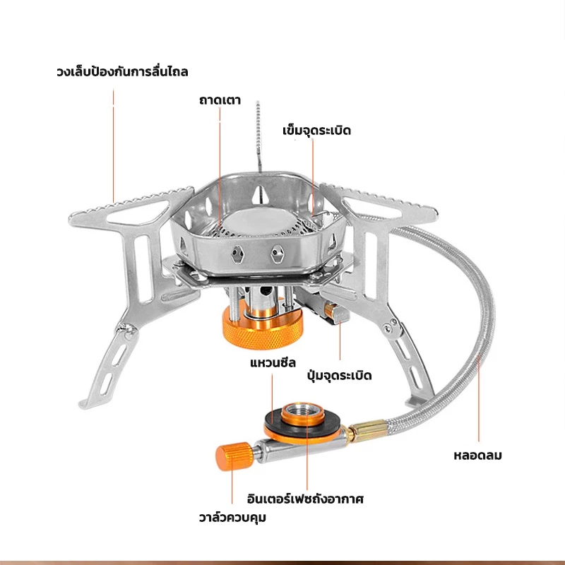 เตาแก๊สแค้มป์ปิ้ง เตาแก๊สแคมป์ปิ้งขนาดพกพา เตาสนาม เตา Moka Pot เตาแก๊สพกพา ระบบจุดสปาร์คไฟในตัว thumbnail 9