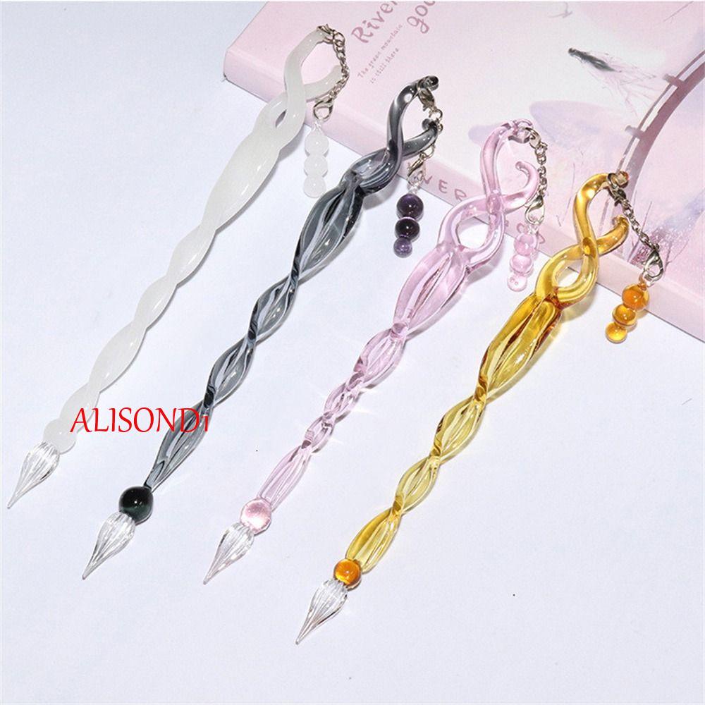 Alisond1 ปากกาแก้ว โบราณ โรงเรียน อุปปกรณเสริม ลายเซ็น เขียน น้ําพุ ปากกา วินเทจ ปากกาจุ่มแก้ว