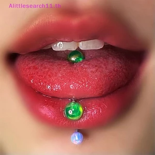 Alittlesearch11 เครื่องประดับ จิวลิ้น เหล็กไทเทเนียม หลากสี สําหรับผู้หญิง 1 ชิ้น
